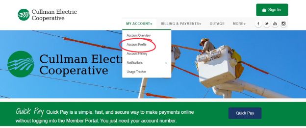 account profile